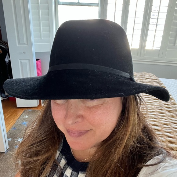 Helen Kaminski black wool wide brim fedora hat - Picture 6 of 12